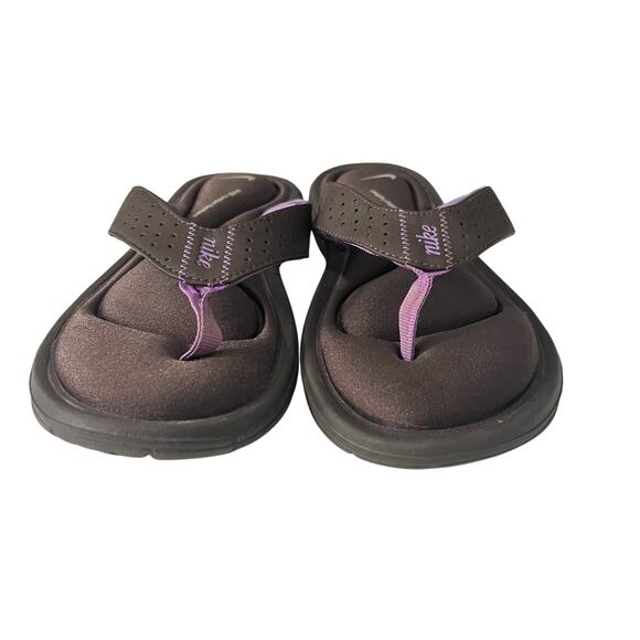 Nike Comfort Footbed Sandals Womens 8 Brown Purple 354925-221 Flip Flop - Picture 5 of 10